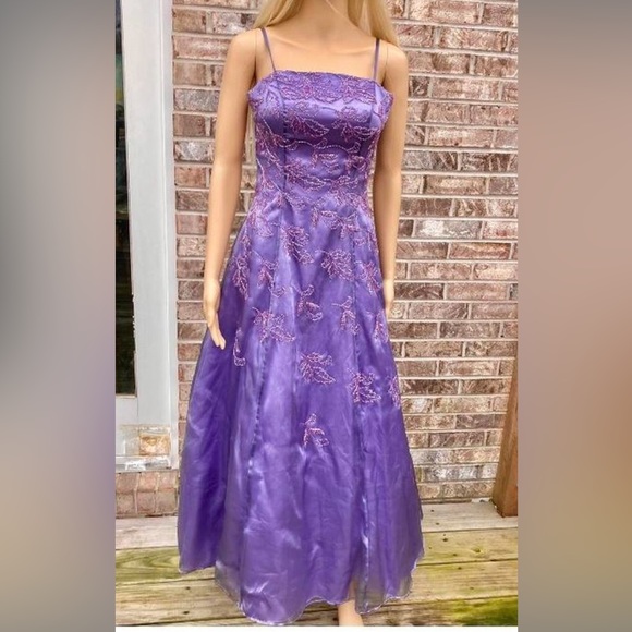 American Vintage Dresses Y2k Beaded Purple Pink Ballgown Prom Dress